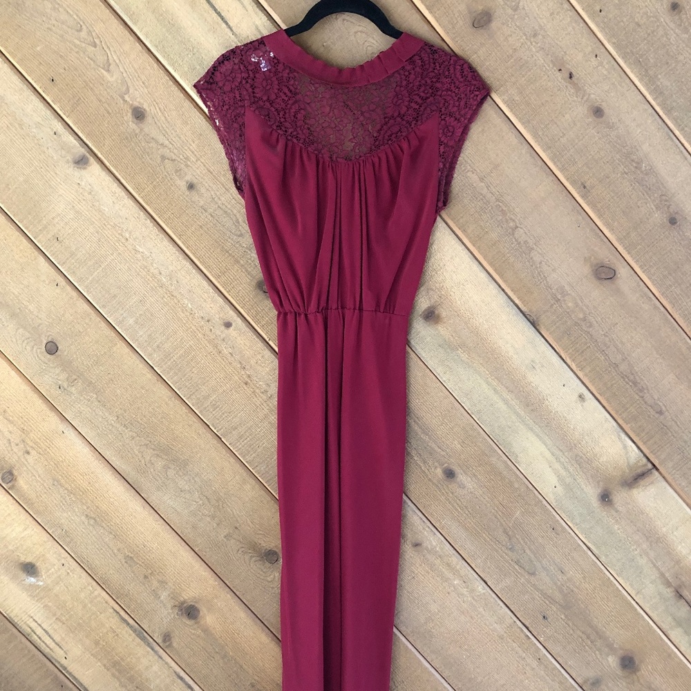 SIR Ruby red silk satin dress, Size S